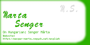 marta senger business card