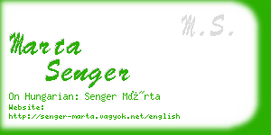 marta senger business card